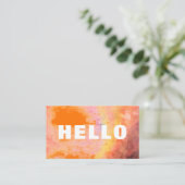 Bold Schriftart Hello Orange Rainbow Visitenkarte (Stehend Vorderseite)
