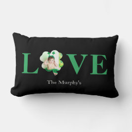 Bold Schriftart Liebe Foto Kleeblatt St. Patrick's Lendenkissen
