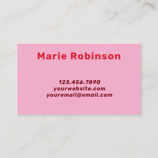 Bold Schriftart Retro Groovy Cherry Red Burgundy H Visitenkarte (Rückseite)