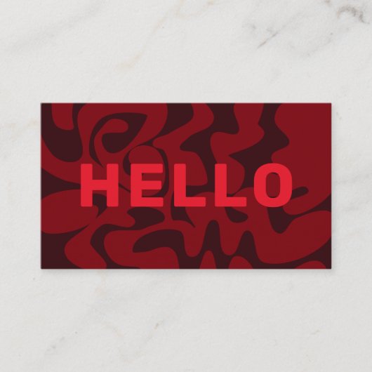 Bold Schriftart Retro Groovy Cherry Red Burgundy H Visitenkarte (Vorderseite)