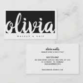 Bold Schwarz-weiß Calligraphy Script Visitenkarte (Vorne/Hinten)