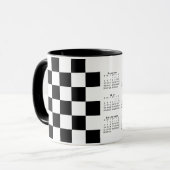 Bold Schwarz-weiß Checkered Pattern 2025 Calendar Tasse (Vorderseite Links)