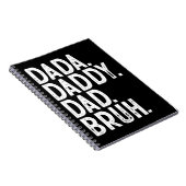 BOLD Schwarz-weiß DADA DADDY VATER BRUH VATER'S DA Notizblock (Rechte Seite)