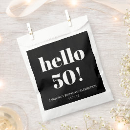 Bold Schwarz-weiß Modern Chic 50. Geburtstagsparty Geschenktütchen