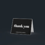 Bold Schwarz-weiß Modern Chic Geburtstagsparty Dankeskarte<br><div class="desc">Fett Typografie Moderne Chic 50. Geburtstagspartei Custom geklappt Danke Karte</div>