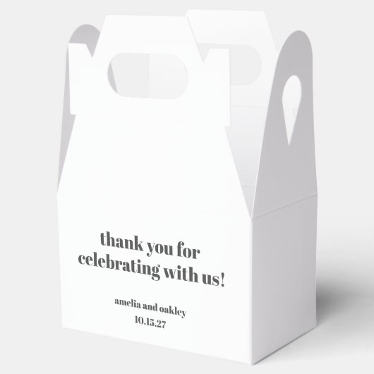 Bold Schwarz-weiß Retro Custom Wedding Danke Geschenkschachtel (Geöffnet)