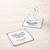 Bold Schwarz-weiß Retro Custom Wedding Danke Rechteckiger Pappuntersetzer (Vor Ort)