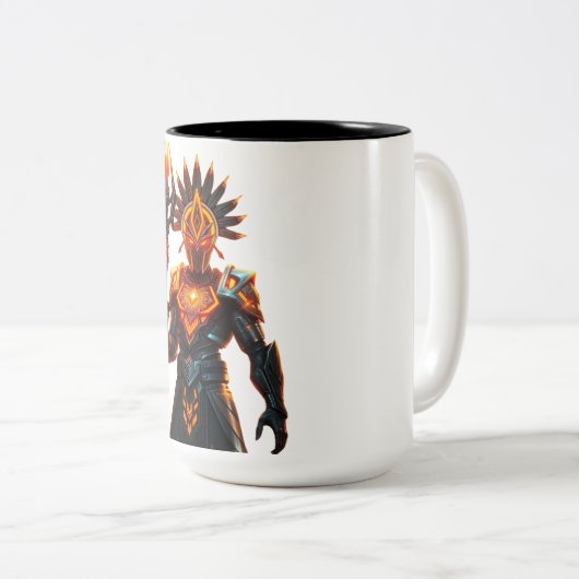 Bold Sci-Fi Warrior Zwei-Tone-Tasse Zweifarbige Tasse (VorderseiteRechts)