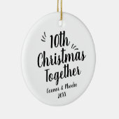 Bold Script 10. Christmas Gemeinsam Personalisiert Keramik Ornament (Rechts)