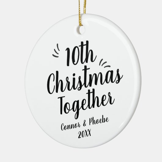 Bold Script 10. Christmas Gemeinsam Personalisiert Keramik Ornament (Links)
