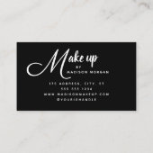 Bold Script Black and White Photo Makeup Visitenkarte (Rückseite)