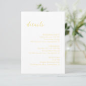 Bold Script Butter Yellow Elegant Wedding Begleitkarte (Stehend Vorderseite)