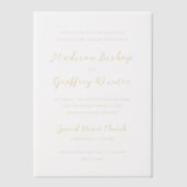 Bold Script Butter Yellow Elegant Wedding Pergament Einladungen (Vorderseite)