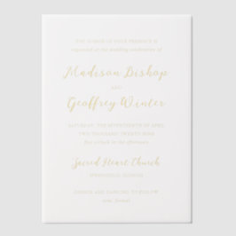 Bold Script Butter Yellow Elegant Wedding Pergament Einladungen