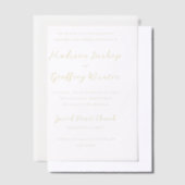 Bold Script Butter Yellow Elegant Wedding Pergament Einladungen (Versetzt)