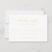 Bold Script Butter Yellow Elegant Wedding RSVP Karte (Vorderseite)