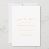 Bold Script Butter Yellow Foto Elegant Wedding Save The Date (Vorderseite)