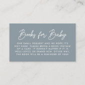 Bold Script Dusty Blue Baby Shooting Book Request Begleitkarte (Vorderseite)
