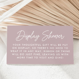Bold Script Dusty Purple Display Shower Begleitkarte