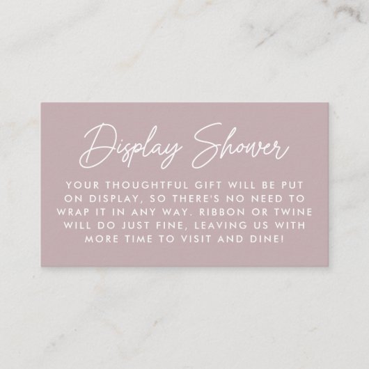Bold Script Dusty Purple Display Shower Begleitkarte (Vorderseite)