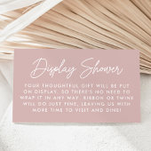 Bold Script Dusty Rose Baby Shower Display Shower Begleitkarte