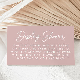 Bold Script Dusty Rose Baby Shower Display Shower Begleitkarte