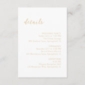 Bold Script Earthy Neutral Elegant Wedding Begleitkarte (Vorderseite)