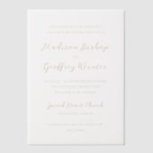 Bold Script Earthy Neutral Elegant Wedding Pergament Einladungen (Vorderseite)