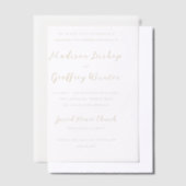 Bold Script Earthy Neutral Elegant Wedding Pergament Einladungen (Versetzt)