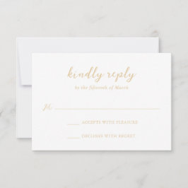 Bold Script Earthy Neutral Elegant Wedding RSVP Karte