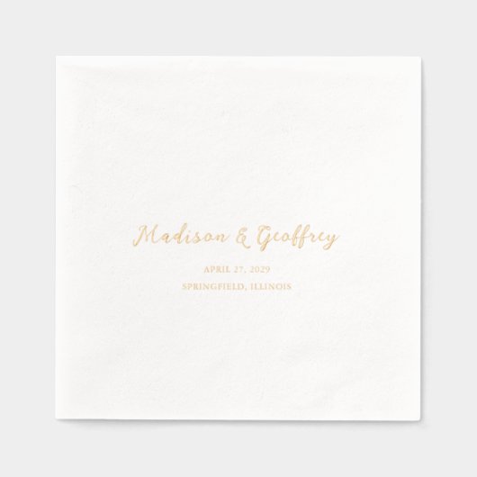 Bold Script Elegant Wedding Servietten Mit Folie (Vorderseite)
