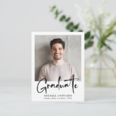 Bold Script-Foto-Abschluss Ankündigungspostkarte (Stehend Vorderseite)