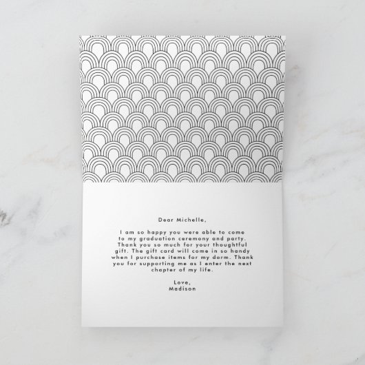 Bold Script-Foto-Abschluss Dankeskarte (Innenseite)