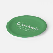 Bold Script Green Abschluss Pappteller (Schrägansicht)