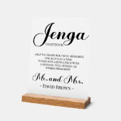Bold Script Jenga Wedding Guestbook Acrylschild (Winkel)