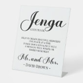 Bold Script Jenga Wedding Guestbook Sockelschild (Vorderseite)