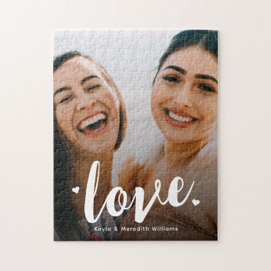 Bold Script Liebe Sisters BESTE FREUNDIN Family Fo Puzzle (Vertikal)