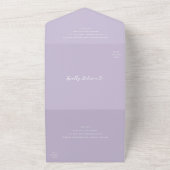Bold Script Lilac Elegant Wedding All In One Einladung (Außenbereich)