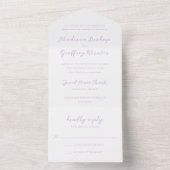Bold Script Lilac Elegant Wedding All In One Einladung (Innen Boden)