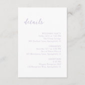 Bold Script Lilac Elegant Wedding Begleitkarte (Vorderseite)