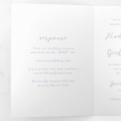 Bold Script Lilac Elegant Wedding Dreifach Gefaltete Einladung (Innen Erste Seite)