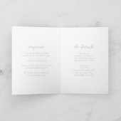 Bold Script Lilac Elegant Wedding Einladung (Innenseite)