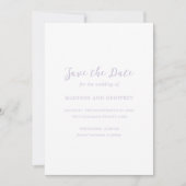 Bold Script Lilac Foto Elegant Wedding Save The Date (Vorderseite)