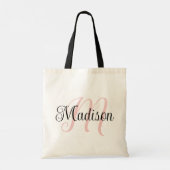 Bold Script Monogram Letter Modern Bridal Gift Tragetasche (Rückseite)