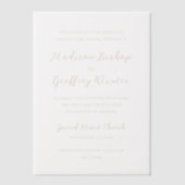 Bold Script Peach Elegant Wedding Pergament Einladungen (Vorderseite)