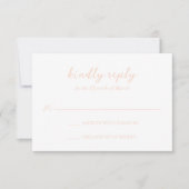 Bold Script Peach Elegant Wedding RSVP Karte (Vorderseite)