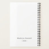 Bold Script Personalized Name Black & White  Planer (Rückseite)