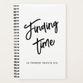 Bold Script Personalized Name Black & White  Planer (Vorderseite)