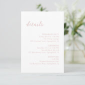 Bold Script Pink Elegant Wedding Begleitkarte (Stehend Vorderseite)