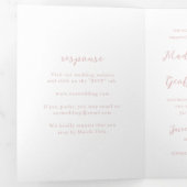 Bold Script Pink Elegant Wedding Dreifach Gefaltete Einladung (Innen Erste Seite)